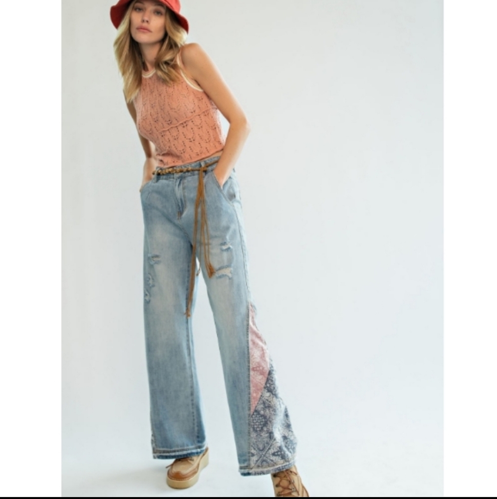 1 left 🌟New Patchwork bell bottoms - Picture 2 of 9